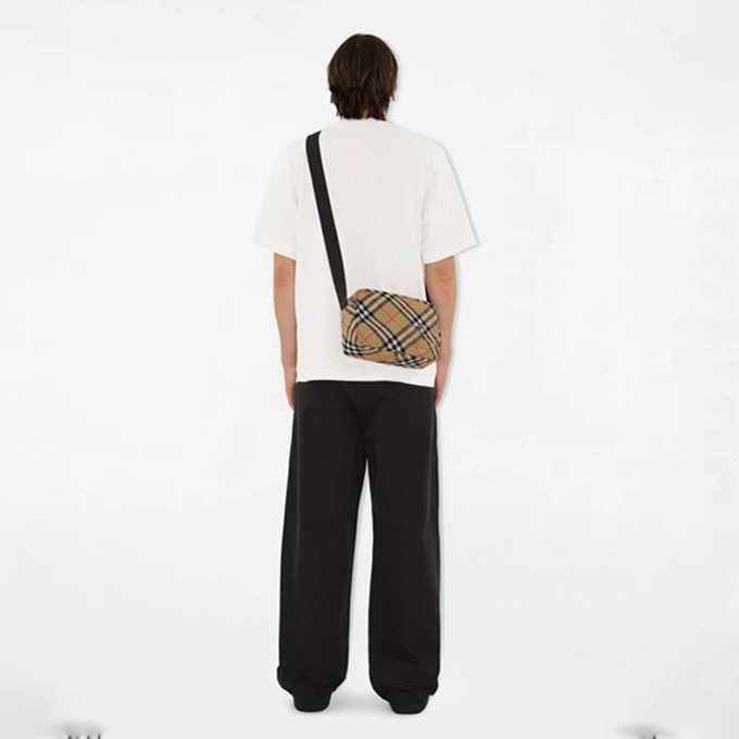 burberry ekd check fabric crossbody bag
